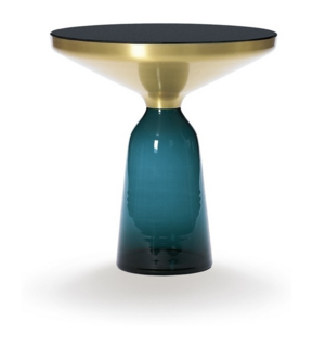 Bell Side Table S голубой, золото,  ø50*53 см