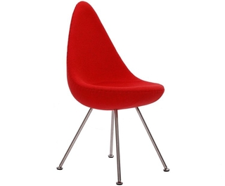 Dribble Chair Кожа Красная, ножки-хром